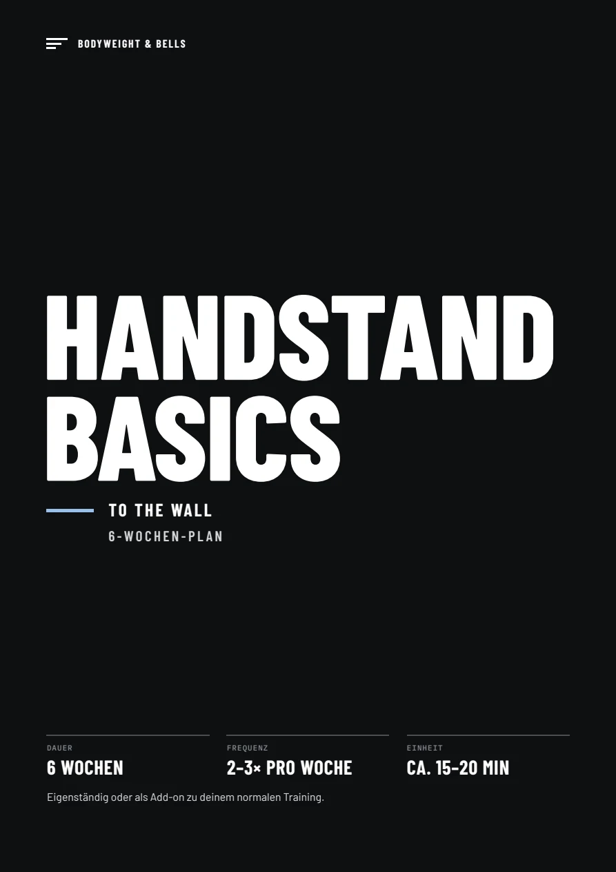 Cover des Handstand Basics PDF: To the Wall, 6-Wochen-Plan